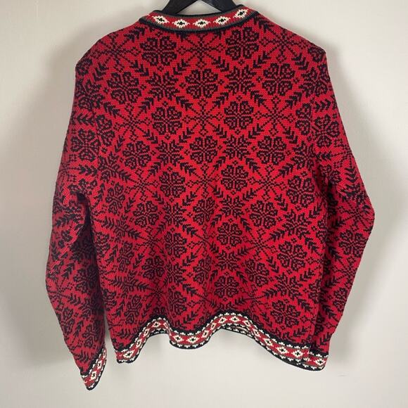 L.L. Bean Women's Fair Isle Cardigan Nordic Sweater Cardigan Medium - Picture 2 of 8